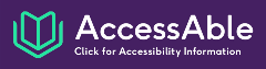 Access Guide tile Access Guide written in blue on orange background